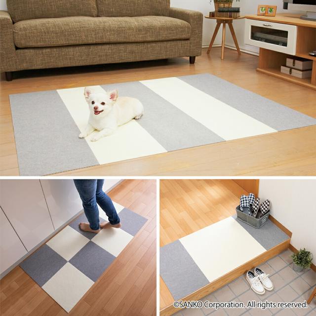 タイルカーペット ジョイントマット ズレない 洗える 撥水 バリアフリータイルマット 40枚入  30×30cm/厚み3mm サンコー 日本製_13