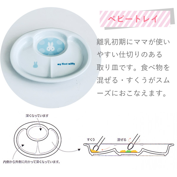 マイファーストミッフィー ベビー食器セット ピンク 8点セット 407753 離乳食初期・中期 日本製 離乳食 食器セット ミッフィー お食い初め 出産祝い_5