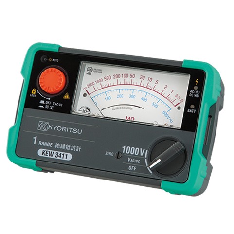 共立電気計器 3411 アナログ1レンジ絶縁抵抗計 KYORITSU