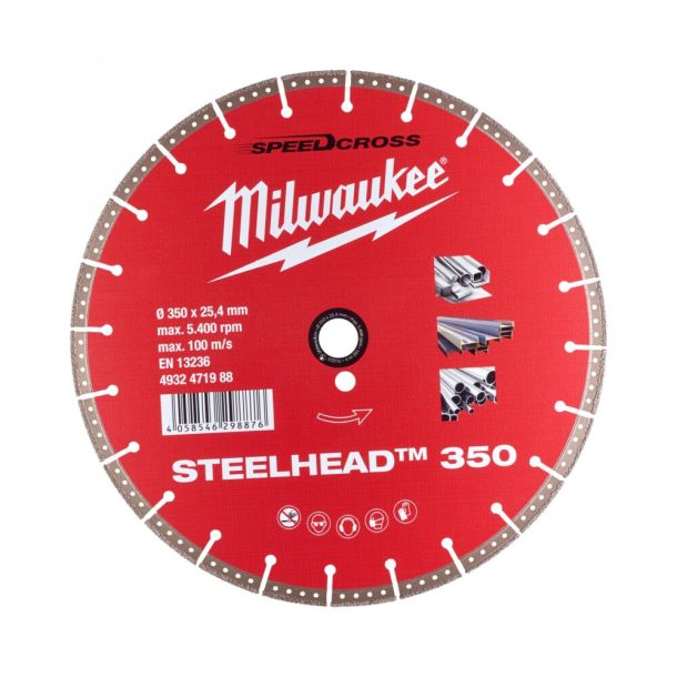 ミルウォーキー 4932471988 350mm ダイヤモンドブレード (スチールヘッド・金工用) MILWAUKEE