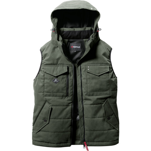 バートル 5054-14-XL 防寒ベストミルスグリーン