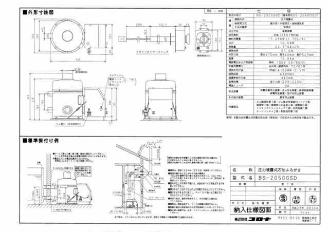 コロナ 石油ふろ釜 ニューハイパット 屋内用 BS-2050GSD（旧品番BS-2040GSD） リモコンタイマー付の通販はau PAY マーケット  - 住設と電材の洛電マート | au PAY マーケット－通販サイト