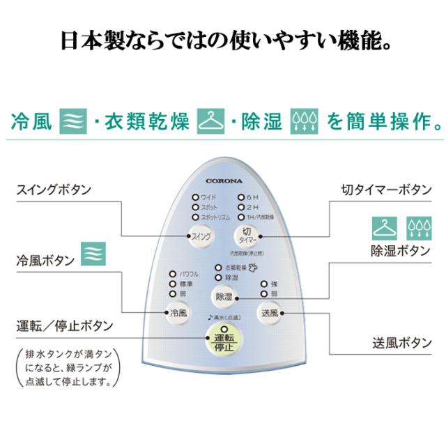 コロナ CDM-1026-AS 冷風機 どこでもクーラー 除湿能力1日10L程度 2026年モデル スカイブルー 冷風扇 除湿機 スポットクーラー 冷房 (CDM-1025-ASの後継品) CORONA_5