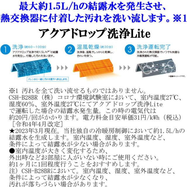 コロナ CSH-B22CR-W ルームエアコン 6畳用 リララ(ReLaLa) Bシリーズ 2024年モデル 日本製 100V ホワイト (CSH-B22BRの後継品) CORONA_4
