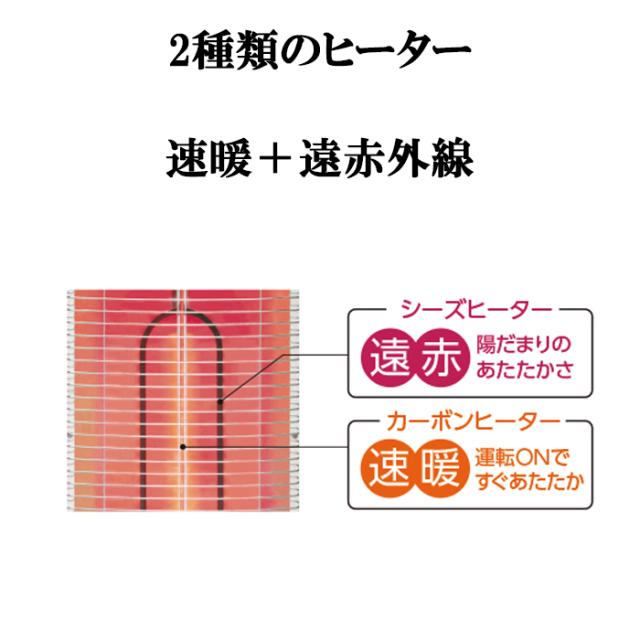 トヨトミ EWH-CS100P(W) 速暖赤外線カーボンヒーター ホワイト 速暖カーボン 遠赤シーズ 防災型2重転倒OFFスイッチ&温度過昇防止装置付き 暖房 ストーブ 防寒対策 TOYOTOMI_3