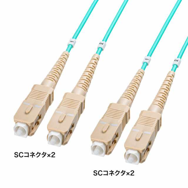 サンワサプライ HKB-CSOM3SCSC-070 コード集合型光ファイバケーブル(マルチ50μmOM3・両端SC×2・70m) SANWASUPPLY