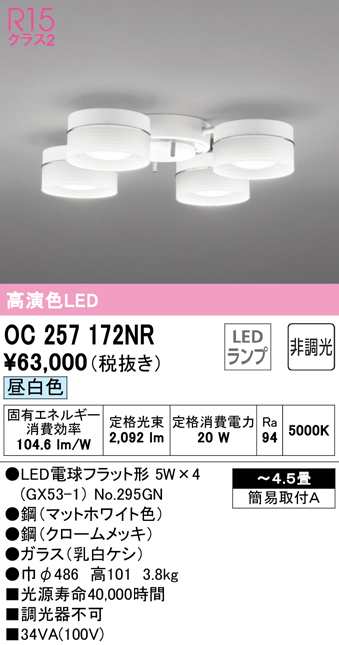 (送料無料) オーデリック OC257172NR シャンデリア LEDランプ 昼白色 非調光 ODELIC