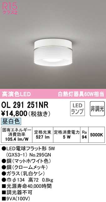 送料無料) オーデリック OL291251NR 小型シーリングライト LEDランプ