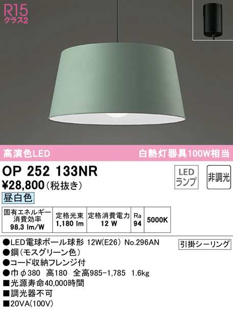 (送料無料) オーデリック OP252133NR ペンダントライト LEDランプ 昼白色 非調光 ODELIC