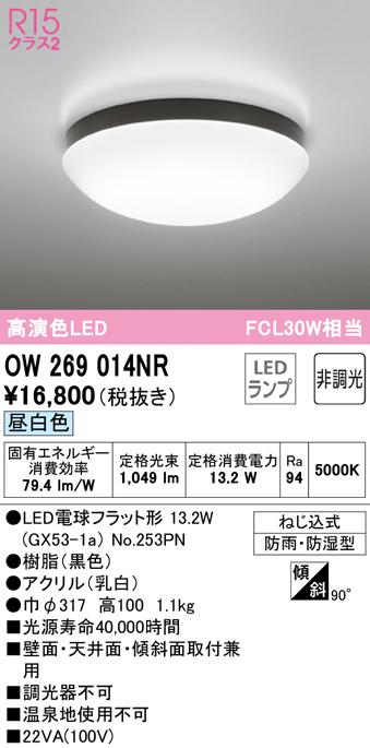 (送料無料) オーデリック OW269014NR バスルームライト LEDランプ 昼白色 非調光 ODELICの通販は