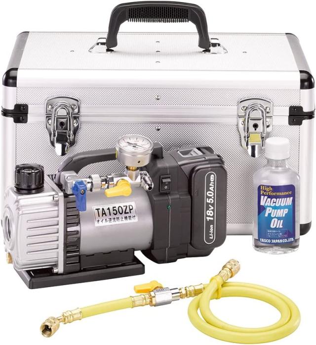 タスコ TASCO TA150ZP-S 省電力型充電式真空ポンプ真空ゲージ付 タスコ TASCO TA150ZP-S 省電力型充電式真空ポンプ真空ゲージ付