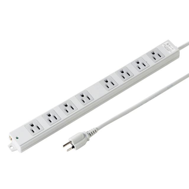 サンワサプライ TAP-K8NSP-3 工事物件雷ガードタップ(3P・マグネット付・8個口・3m)