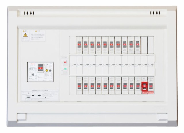 テンパール工業 YAG35162N1 機能付住宅用分電盤 扉無し リミッタースペース無し 50A 16+2