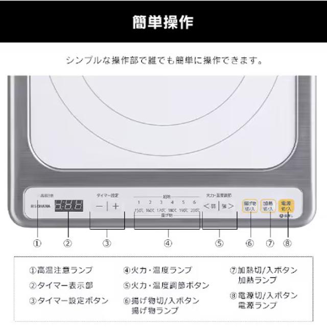アイリスオーヤマ IHC-B113-W ビルトインIHクッキングヒーター 1口