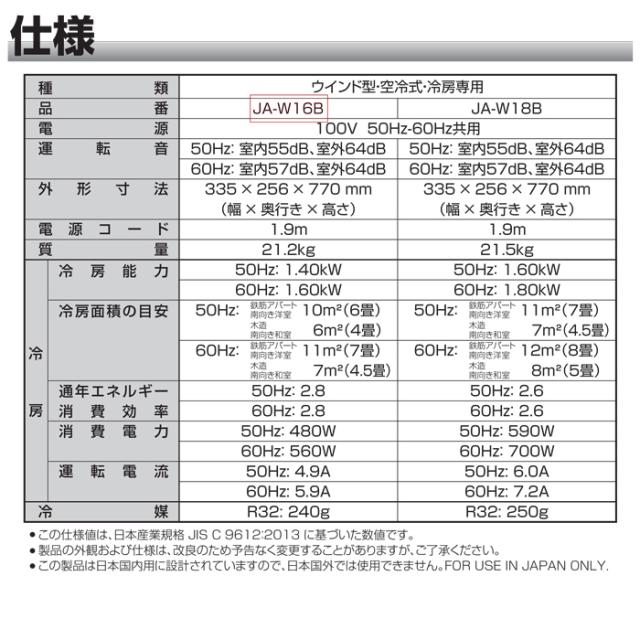 ハイアール JA-W16B-W 窓用 ルームエアコン 6〜7畳 冷房専用 ホワイト 液晶リモコン付 単相100V 工事不要 ウインドエアコン ノンドレン クーラー 冷房 家電 JA-W16A-Wの後継品 Haier (代引不可)