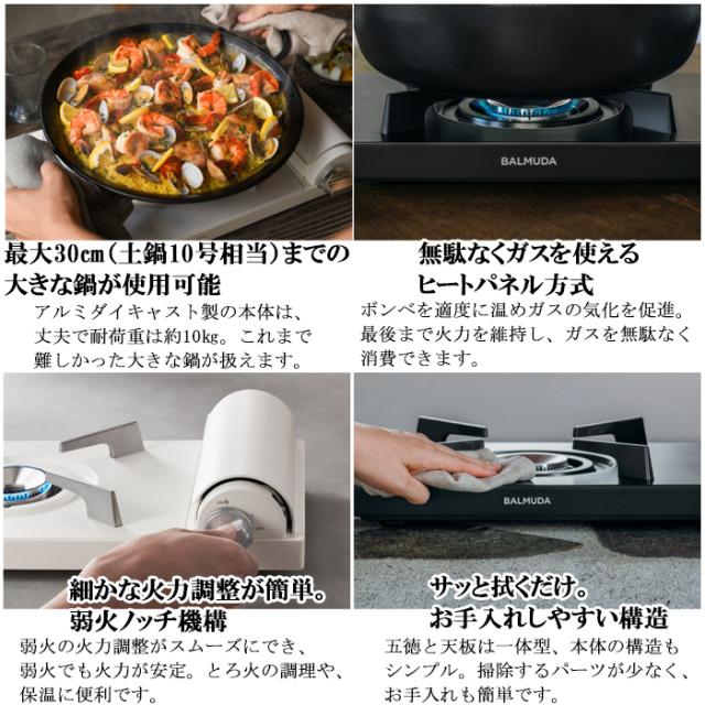 バルミューダ KGS01JP-WH テープコンロ 白いこと 身寄り用 Table Stove 速見表暖房器 膳だて 一皿分の料理 着飾る 卓上 ヒートパネル操作手順 BALMUDA