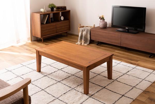 こたつ 長方形 大判 モダンリビング継ぎ脚こたつ-フラットディレット 150x80cm 日本製厚手カーテン生地の北欧柄こたつ布団セット テーブル 天然木 日本製 在宅 クーポン配布中こたつ 長方形 大判サイズ モダンリビング継ぎ脚