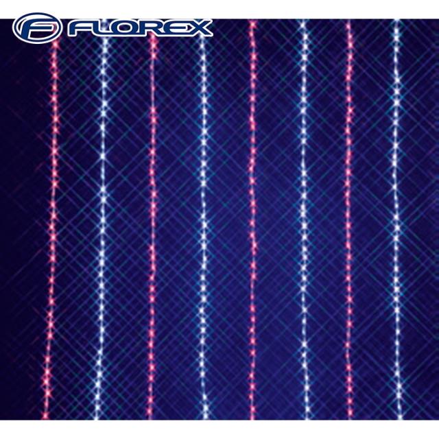 フローレックス KT-3587 2M×3MホワイトピンクLEDカーテンドレープ 屋外 イルミネーション クリスマス Xmas FLOREX (代引不可)