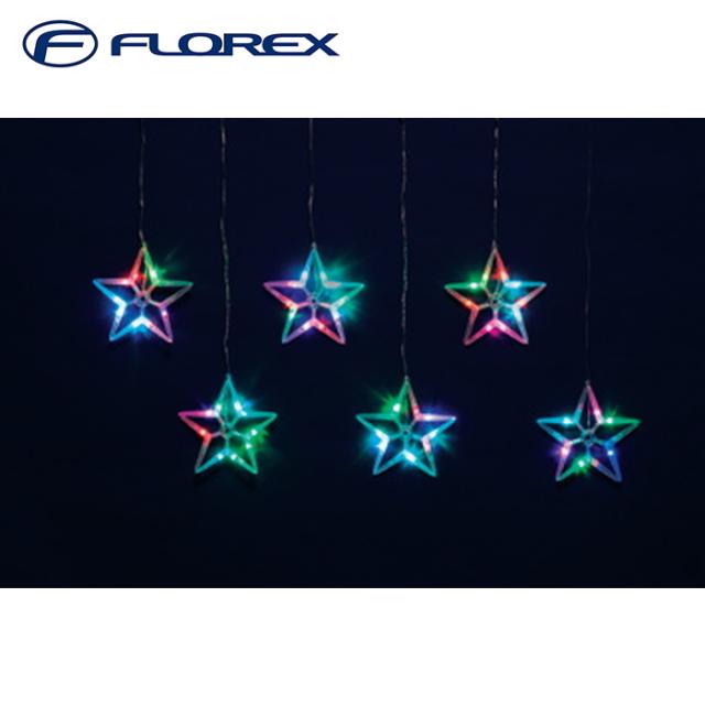 フローレックス KT-3683 新型6連レインボースターカーテンライト イルミネーション クリスマス Xmas FLOREX (代引不可)