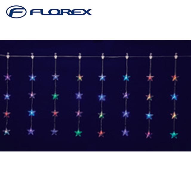 フローレックス KT-3771 20連レインボーカラーLEDスターカーテンライト イルミネーション クリスマス Xmas FLOREX (代引不可)