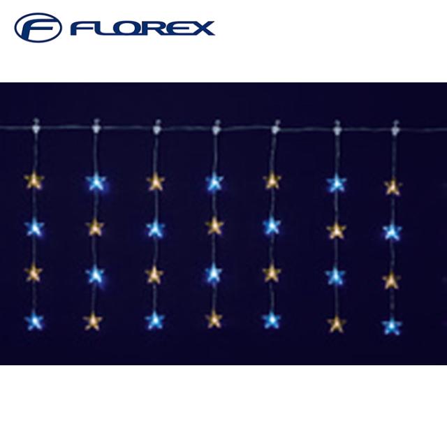 フローレックス KT-3772 20連ホワイトゴールドLEDスターカーテンライト イルミネーション クリスマス Xmas FLOREX (代引不可)