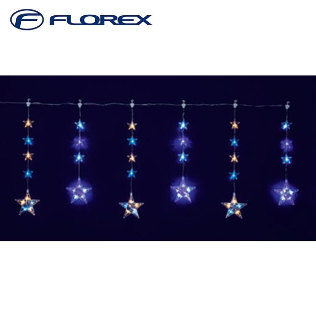 フローレックス KT-3777 6連ジェルカラーLED スターカーテンライト イルミネーション クリスマス Xmas FLOREX (代引不可)