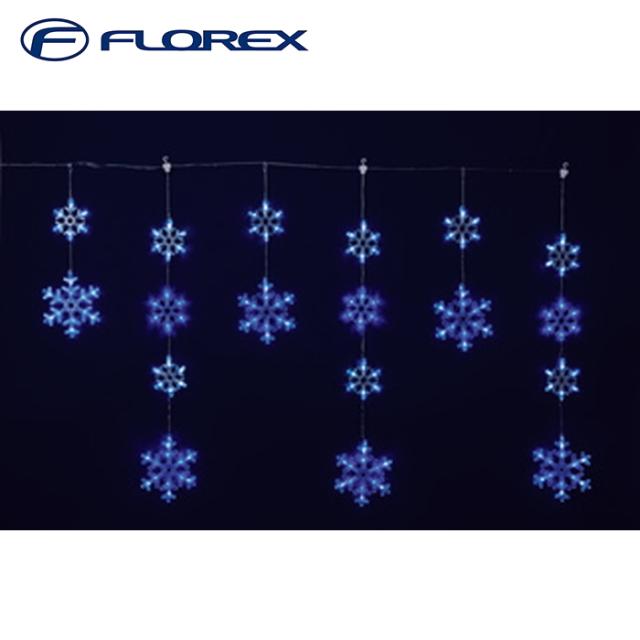 フローレックス KT-3780 6連ホワイトブルーLED スノーフレイクガーランド イルミネーション クリスマス Xmas FLOREX (代引不可)