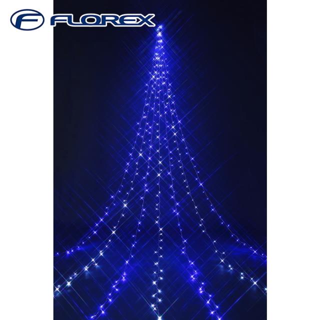 フローレックス KT-3830 5M 8ファンクションドレープライトホワイトブルーLED イルミネーション クリスマス Xmas FLOREX (代引不可)