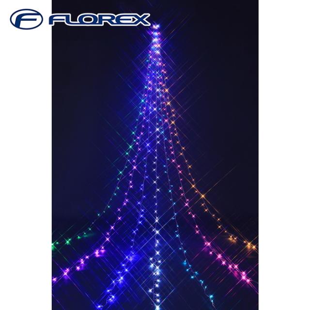 フローレックス KT-3833 5M 8ファンクションドレープライトマルチカラーLED イルミネーション クリスマス Xmas FLOREX (代引不可)