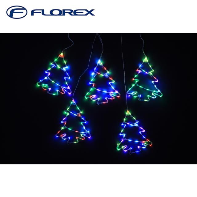 フローレックス KT-3862 APPスマートLED5連ツリーカーテンライト イルミネーション クリスマス Xmas FLOREX (代引不可)