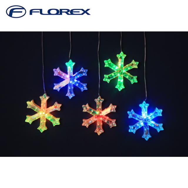 フローレックス KT-3881 APPスマートLED5連スノーフレイクカーテンライト (レインボーフィルム) 25球 イルミネーション クリスマス Xmas FLOREX (代引不可)