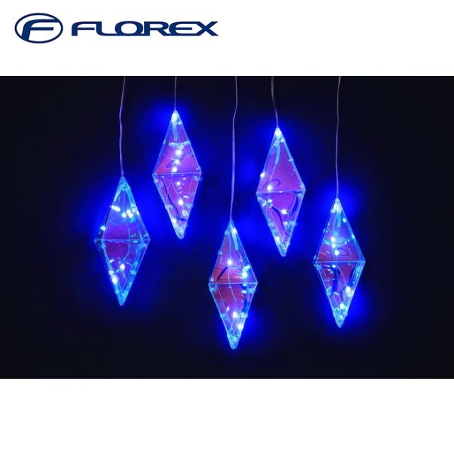 フローレックス KT-3883 APPスマートLED5連ダイヤモンドカーテンライト (レインボーフィルム) 25球 イルミネーション クリスマス Xmas FLOREX (代引不可)