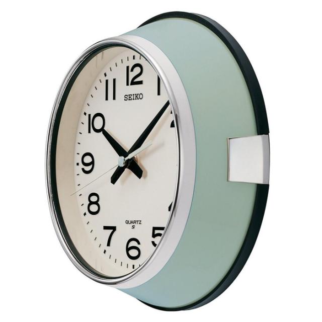 SEIKO 掛け時計 木枠 緑 レトロ 希少/動作品】SEIKO セイコー 掛け時計