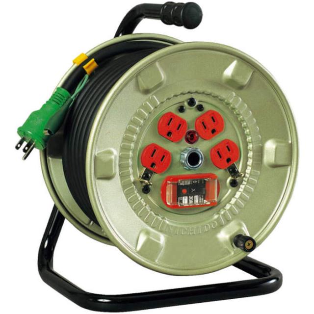日動工業 NNP-EK24 電工ドラム 100V 屋内型 過負荷漏電保護兼用ブレーカー付 20m アース・ELB付 NICHIDO