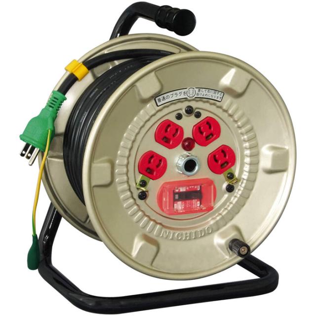日動工業 NNP-EK24N 電工ドラム 100V 屋内型 過負荷漏電保護兼用ブレーカー付 抜け止め式 20m 抜止式電工ドラムE・ELB付 NICHIDO