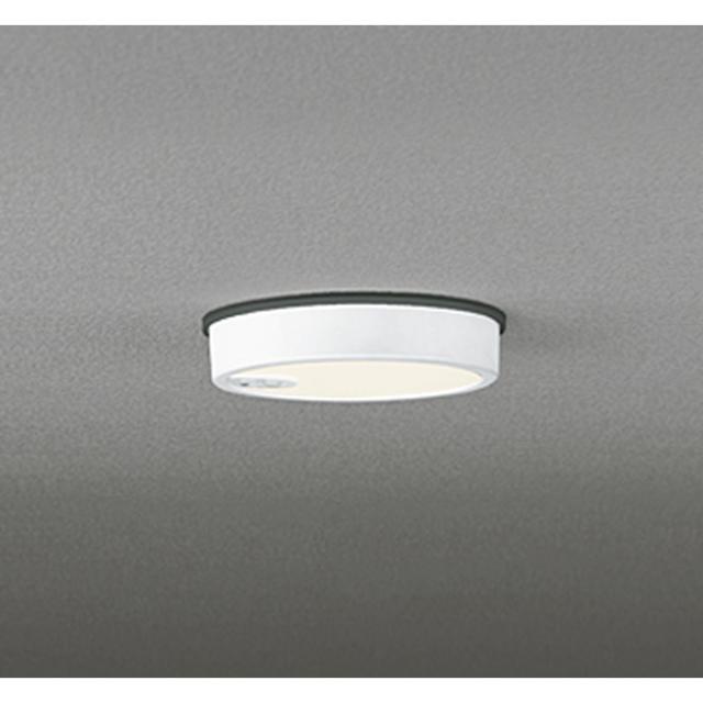 オーデリック OG254522R 軒下用シーリングライト 白熱灯器具100W相当 人感センサーON-OFF型 電球色 オフホワイト 防雨型 ODELIC