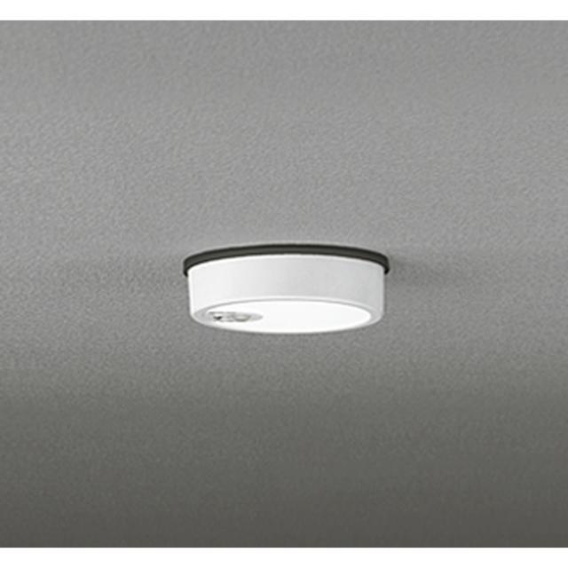 オーデリック OG254533R 軒下用シーリングライト 白熱灯器具60W相当 人感センサーON-OFF型 昼白色 オフホワイト 防雨型 ODELIC