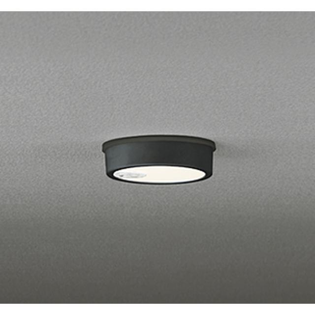 オーデリック OG254536R 軒下用シーリングライト 白熱灯器具60W相当 人感センサーON-OFF型 電球色 ブラック 防雨型 ODELIC
