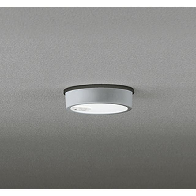 オーデリック OG254537R 軒下用シーリングライト 白熱灯器具60W相当 人感センサーON-OFF型 昼白色 マットシルバー 防雨型 ODELIC