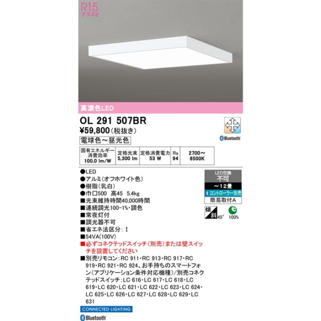 オーデリック OL291507BR LEDシーリングライト(フラットプレート