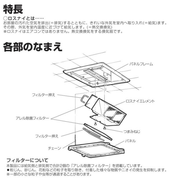 三菱電機 VL-160ZS4 ダクト用ロスナイ 天井埋込形 インテリアタイプ (VL-160ZS3の後継品) 換気扇 (法人限定)_1