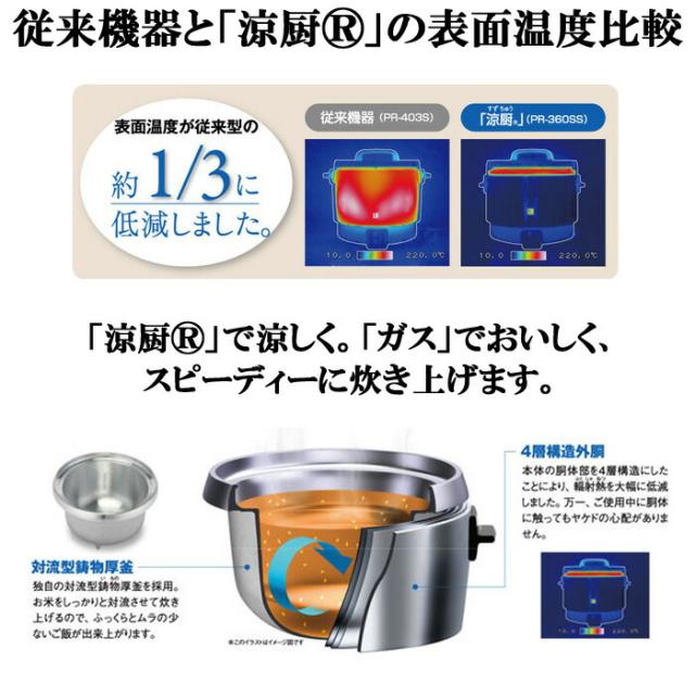 パロマ PR-360SS-LP ガス炊飯器 業務用炊飯器 涼厨 3.6L 2升 プロパンガス用 日本製 Paloma