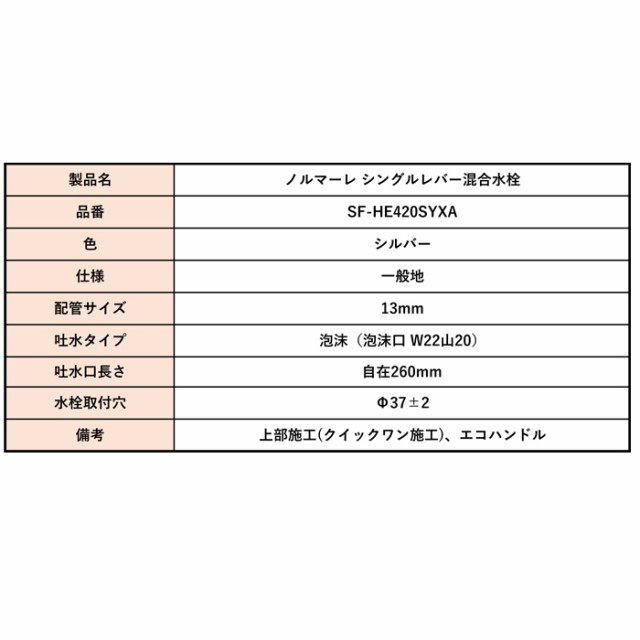 リクシル LIXIL SF-HE420SYXA 泡沫 シングルレバー混合水栓 ノルマーレ