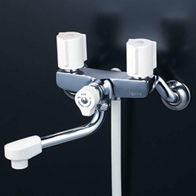 KVK KF100G3WN 一時止水付2ハンドルシャワー(150mmパイプ付)(寒冷地用)(代引不可)