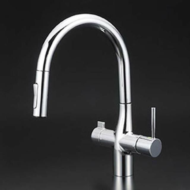 KVK KM6081SCV11EC ビルトイン浄水器用シングルシャワー付混合栓(ｅレバー・回転規制)(代引不可)