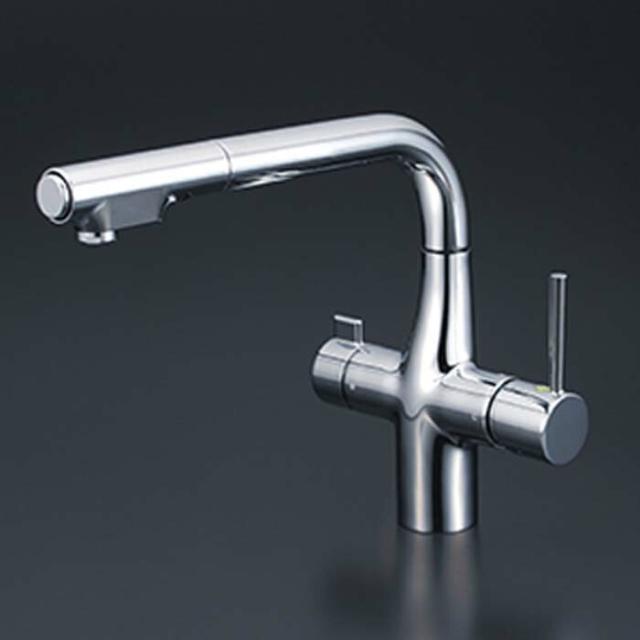 KVK KM6121EC ビルトイン浄水器用シングルシャワー付混合栓(eレバー)(代引不可)