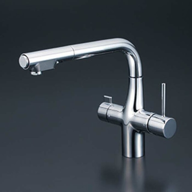KVK KM6121ECHS ビルトイン浄水器用シングルシャワー付混合栓 撥水(代引不可)