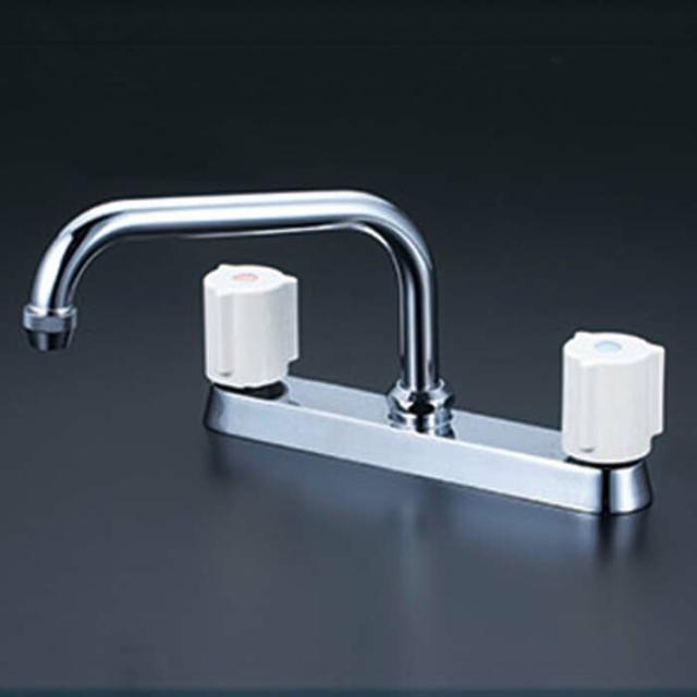 KVK KM8ZGN 2ハンドル混合栓(取付ピッチ204mm)200mmパイプ付(寒冷地用)(代引不可)の通販は 10,260円