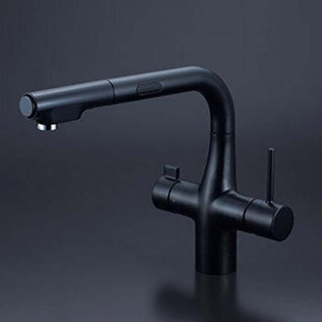 KVK KM6131SCECM5 ビルトイン浄水器用シングルシャワー付混合栓(センサー) マットブラック(代引不可)