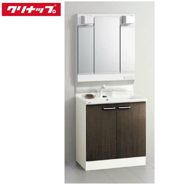 クリナップ 洗面化粧台 BGAシリーズ (ミラー:M-H753GAEH/洗面化粧台BGAL75TNTVWE4Z) 75cm 3面鏡 ダークウッド(E4Z) (代引不可)